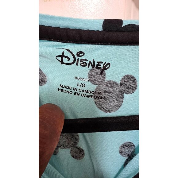 Disney Mickey Mouse Print Light Blue Pajama Top Women's Size L/G - Picture 5 of 7